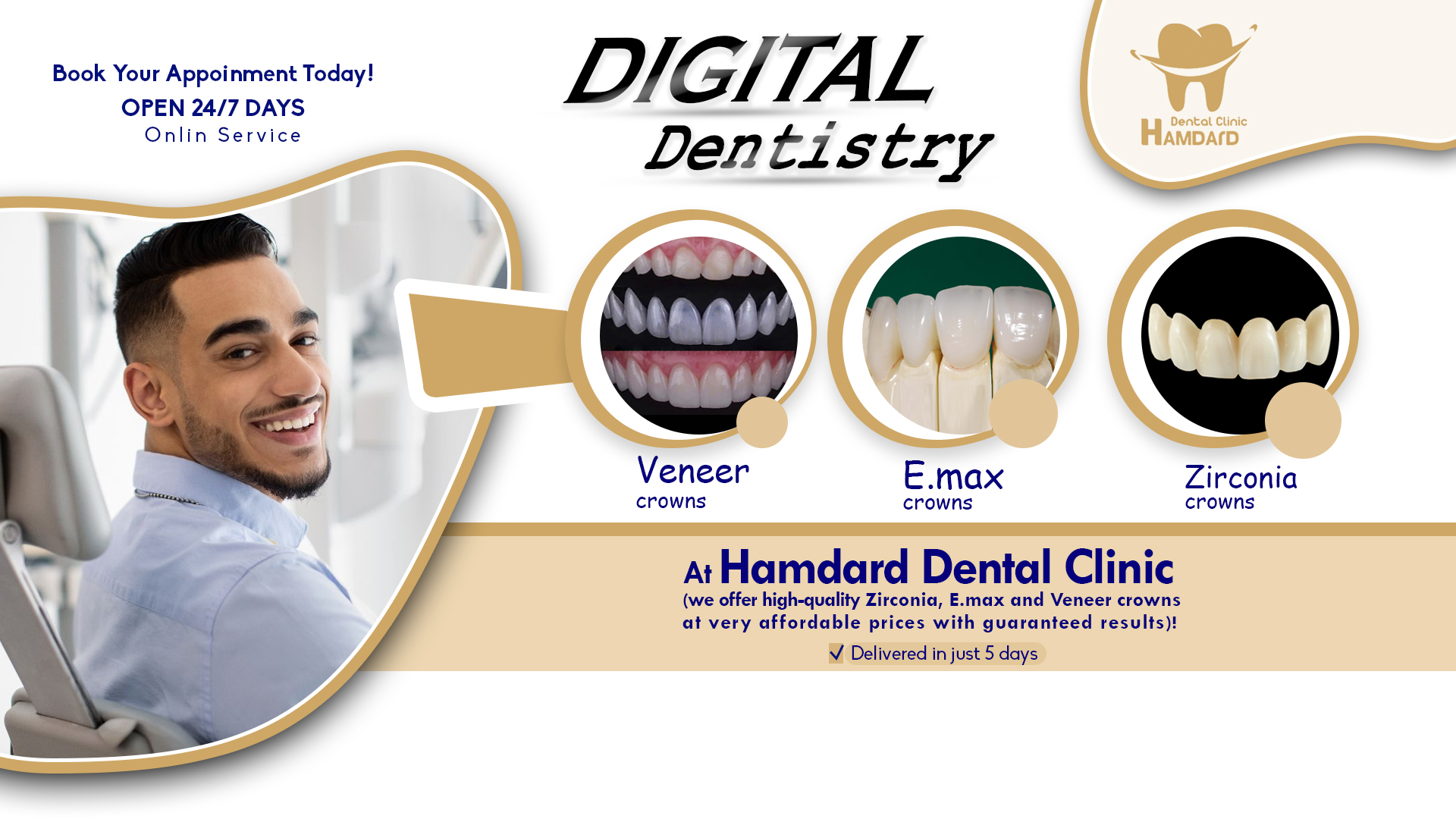 Dental crowns in Kabul Afghanistan (E.max, zirconia, CAD/CAM) - Hamdard Dental Clinic